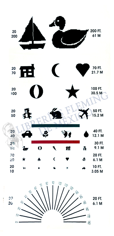 carta de snellen infantil nio pediatrica